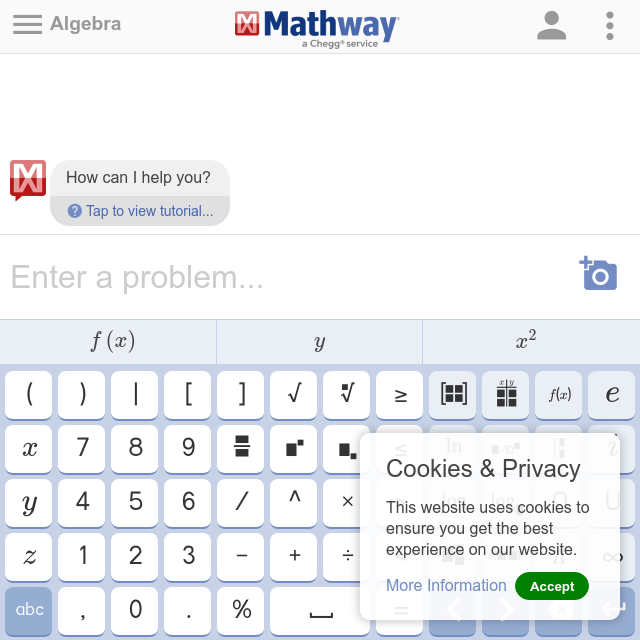 Mathway: solve math online with online calculators